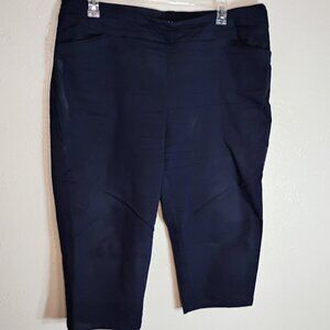 Croft and Barrow Stretch Capri Navy Blue Plus Size 18W Pockets Straight Leg